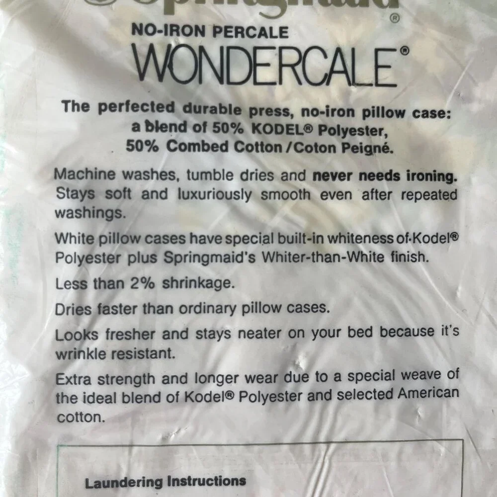 Vintage King Size Floral Pillowcases // New in Package // Springmaid Wondercale